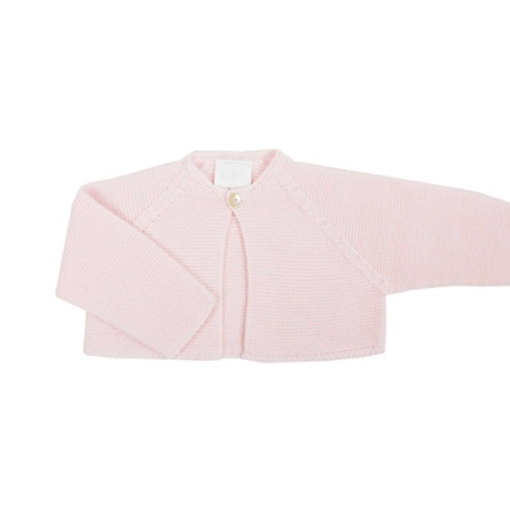 M&H Clothing Girl’s Pink Short Knit Cardigan with One Button Size 3
